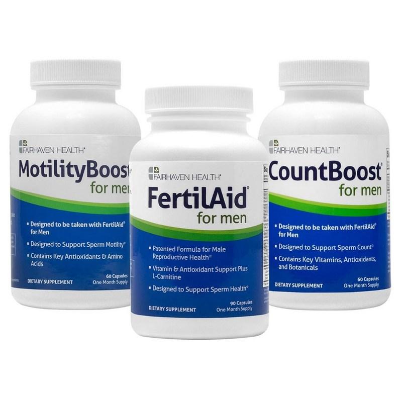 Fairhaven Health MotilityBoost CountBoost Fertile Aid для мужчин, подготовка к беременности, 90 таблеток, набор из 3 штук