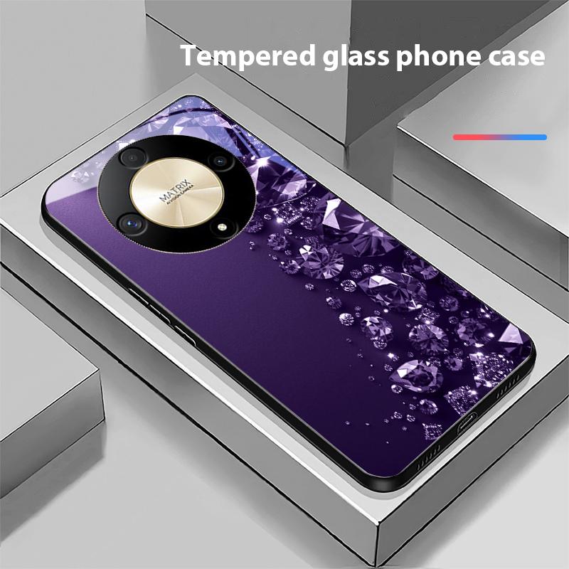 Полностью бриллиантовый чехол для телефона из закаленного стекла для Honor Magic 6 50 70 90 Lite X7b 200 Pro Nova 10 Nova 5T X6 P30 Pura 70 Ultra