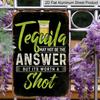 2D Flat, 1pc Vintage Tequila Quote Metal Aluminum Sign - Funny "Tequila May Not Be The Answer But It'S Worth A Shot" Bar Decor - Heavy-Duty Aluminum