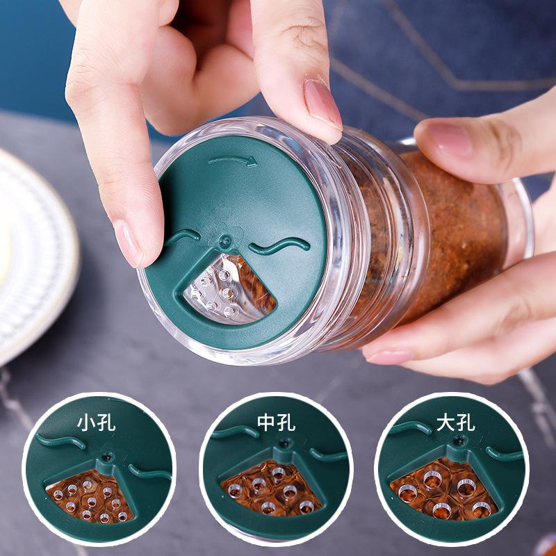 Прозрачная пластиковая банка для специй, кухонная бутылка для приправ, вращающаяся пористая емкость для соли, шейкер для перца и барбекю, инструменты для хранения приправ