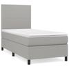3141577 vidaXL Divan Bed and Mattress Light Grey 90x190 Cm Fabric