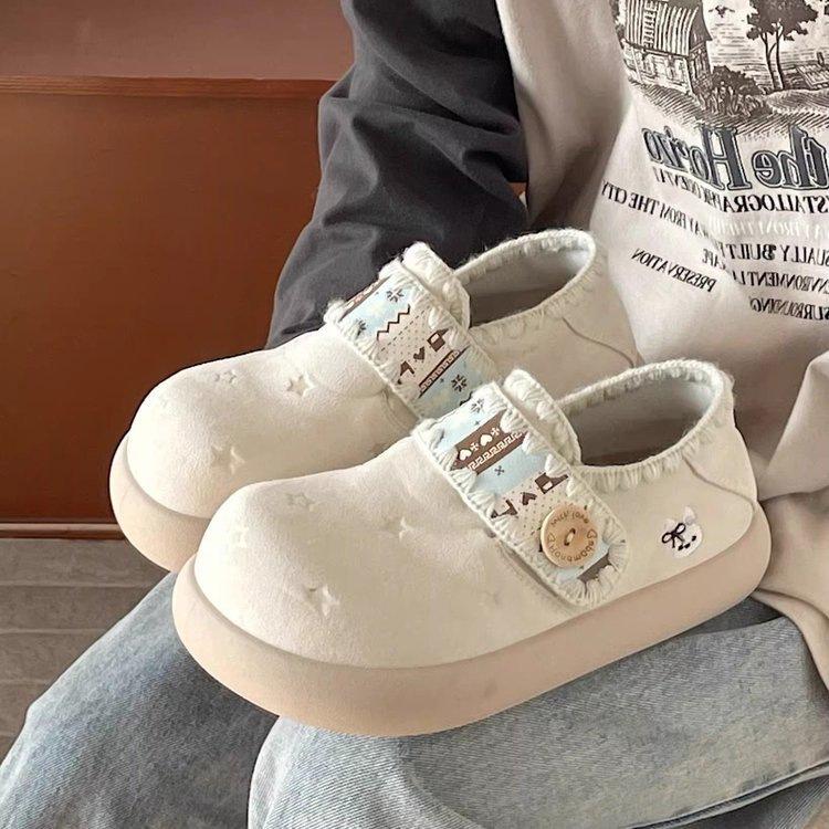 Милые круглоголовые ретро Birkenstocks на платформе с липучкой весенние новые студенческий стиль сладкие крутые звездные одиночные туфли