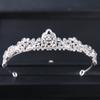 Silver Color Rhinestone Crown Headband Party Crystal Princess Prom Tiara Diadem Women Bridal Wedding Hair Accessories Jewelry