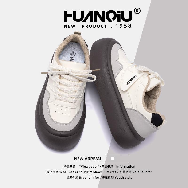 Глобальная женская обувь на платформе с увеличенным каблуком, женская обувь ZHQ5886, весенняя новая круглая студенческая универсальная ретро-туфля маленькая белая обувь