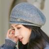 Hats for Women Thick Warm Caps Autumn Winter Fashion Ear Protectors Knitted Wool Hats Octagonal Berets