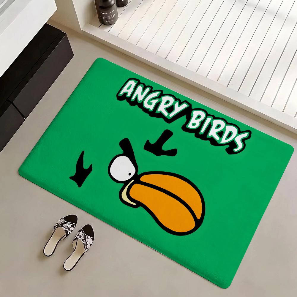 Коврик для пола Angry Birds Эко-фланель Коврик для двери Нескользящий Без запаха Для помещений Мягкий Короткий ворс Ковер для пола