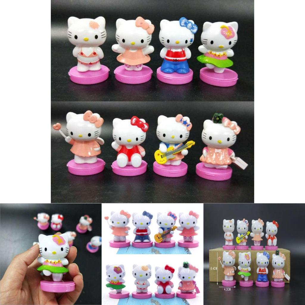 Очаровательный набор из восьми миниатюрных кукольных домиков Hello Kitty. Идеально подходит для тортов и садов