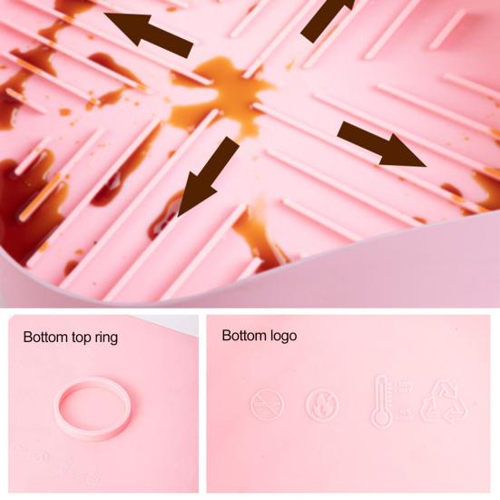 Air-Fryer Tray Heat Resistant Cooking Oil-proof Practical with Dual Handle Square Oven Baking Kitchen Supply