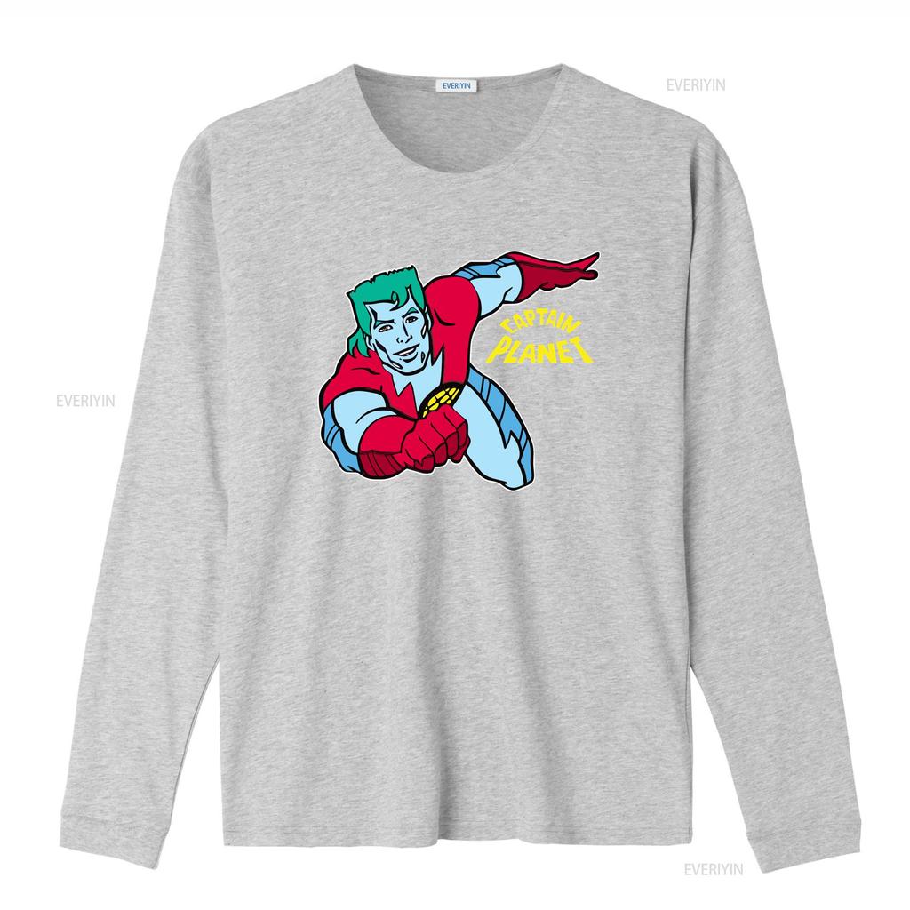Captain Planet T shirt vintage Washed graphic Versatile Top For Everyday Wear Stretched streetwear homme Stylish Casual