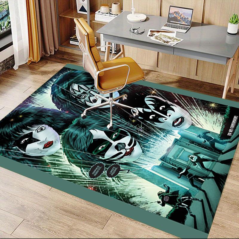 Kiss Band Concert Carpet For Playroom Bedroom Living Room Sofa Home Decorkids Game Area Rug Nonslip Floor Mat