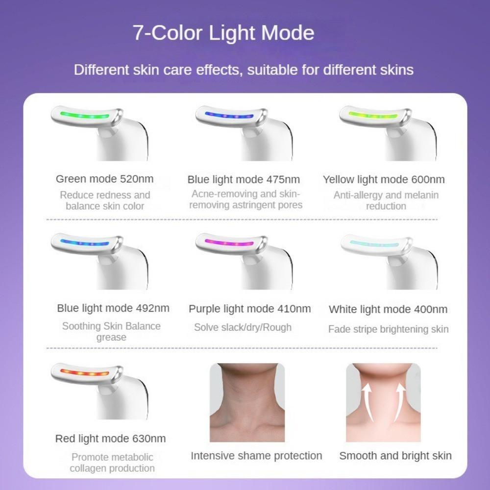 7-цветный световой EMS-инструмент для красоты шеи, вибрационный массажный прибор для шеи, небольшой утюжок, лифтинговый и подтягивающий косметический инструмент, новый