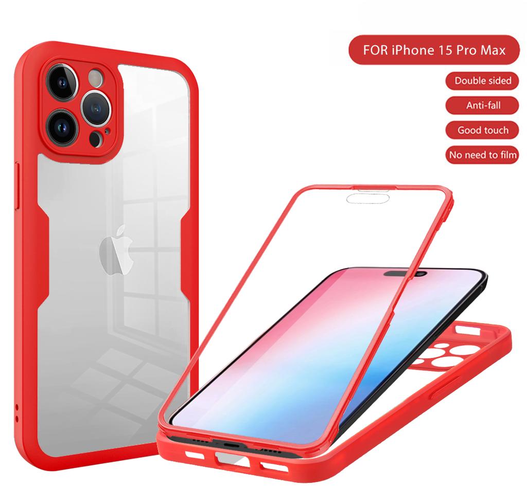Бампер 360 полной защиты для iPhone 16 Pro Max 13 12 Mini Funda для iPhone 15 14 11 Pro Max Plus Защита экрана Чехол для телефона