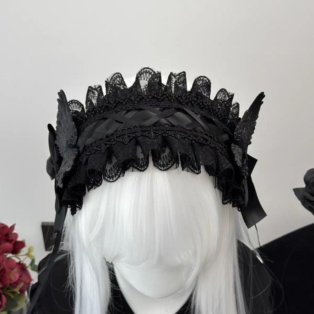 Lace Cosplay Headdress Gothic Hair Band New Lolita Wing Angel Headband Headwear