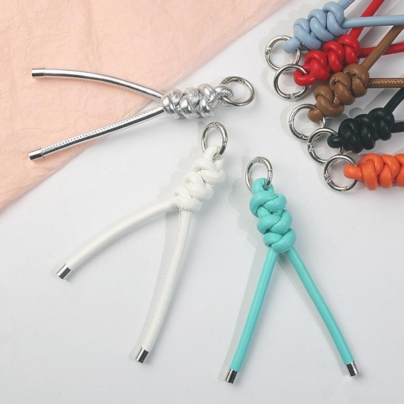 Handcrafted Triangular PU Leather Rope Keychain Lightweight Keyring Ornament Decors For Everyday Use or Travel