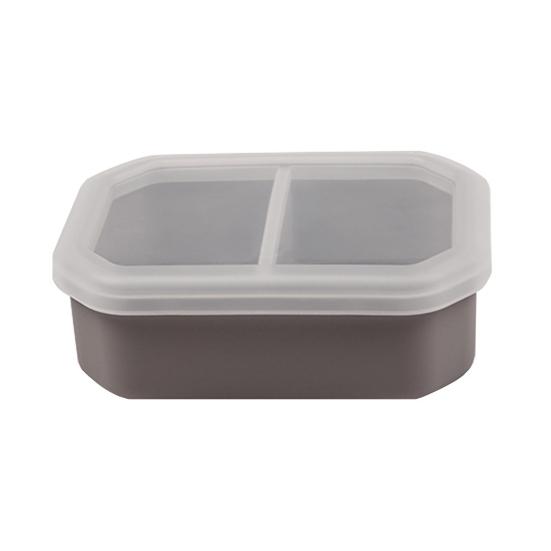 Силиконовый ланч-бокс с двойным отделением, контейнер для бенто, портативный, подходит для микроволновой печи, для приготовления еды на работу, в школу, на пикники