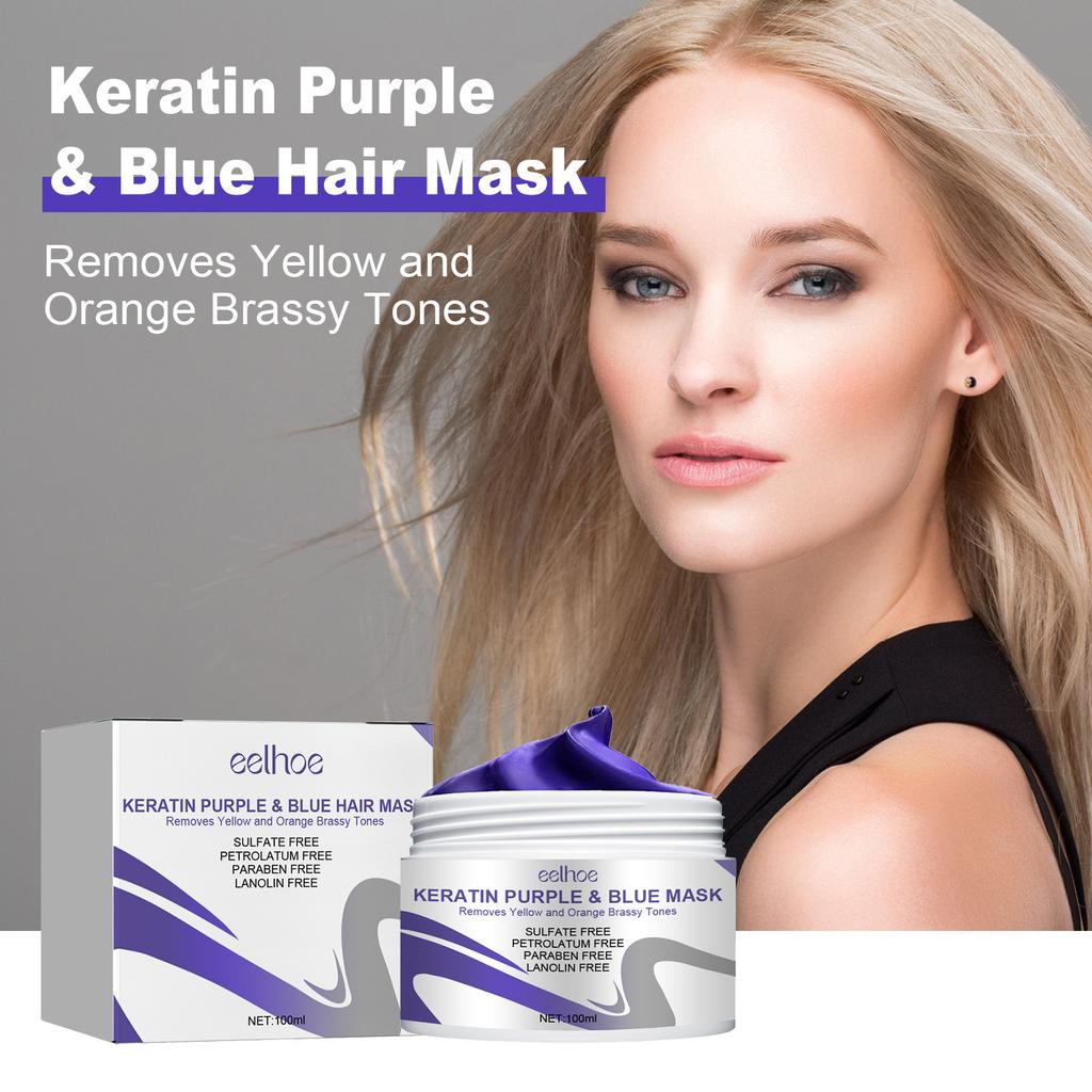 Purple Hair Mask Deep Moisturizing Split End Repair Dry Damaged Frizz Control Smoothing Treatment