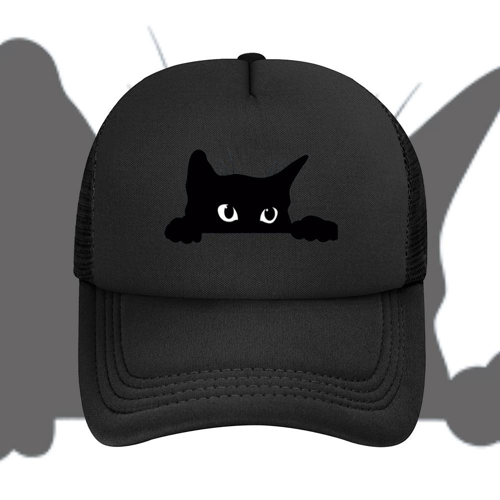 Cat peek eyes black silhouette Baseball Cap Anime Graphic Hats Adult Unisex Women Sports Outdoor