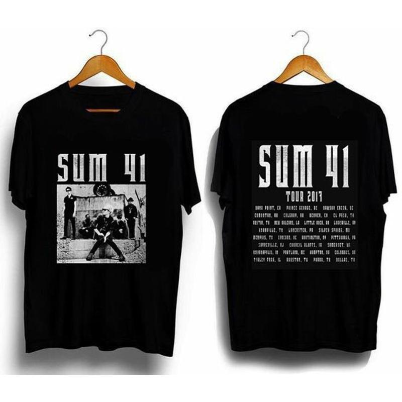 Reprinted Sum 41 Tour 2917 Black T Shirt 2 Sides Gift For Fan Te2327