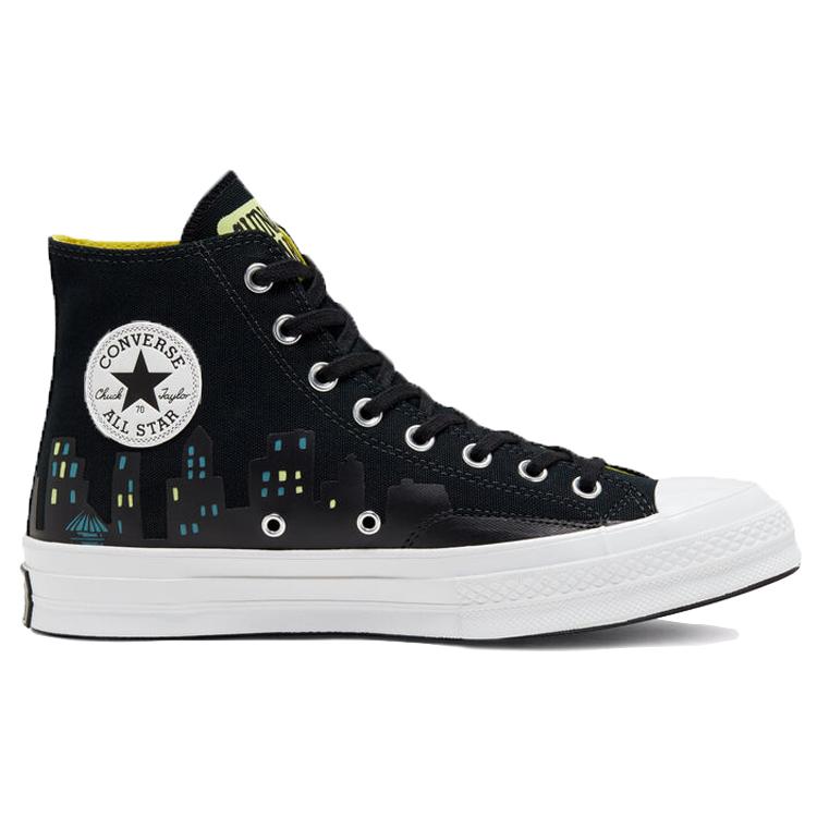 Converse Chuck 70 High 'Gotham City - Glow In The Dark' (Unisex) Black / Blazing Yellow / White Canvas Shoes