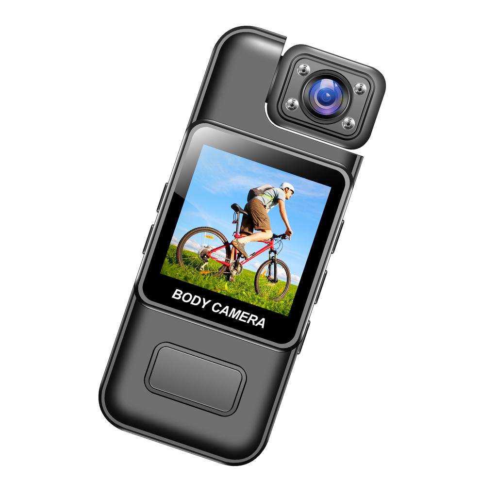 1080P Wearable Camera with O and Video Recording Clip-on Camera Camcorder 180 Degrees  Rotatable Lens