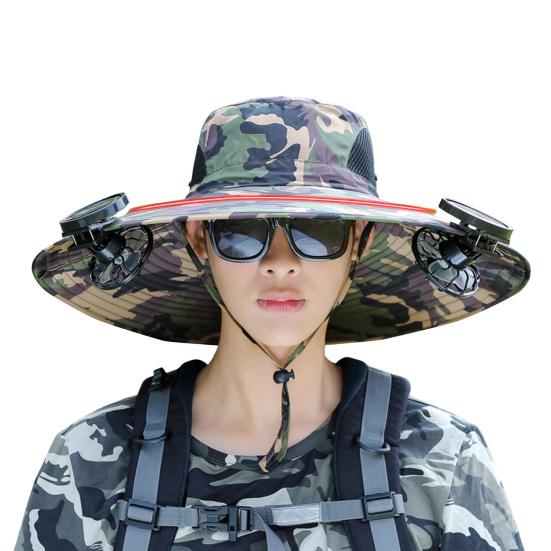 Солнечная кепка с вентилятором, защита от ультрафиолета UPF 50+, с двумя охлаждающими вентиляторами