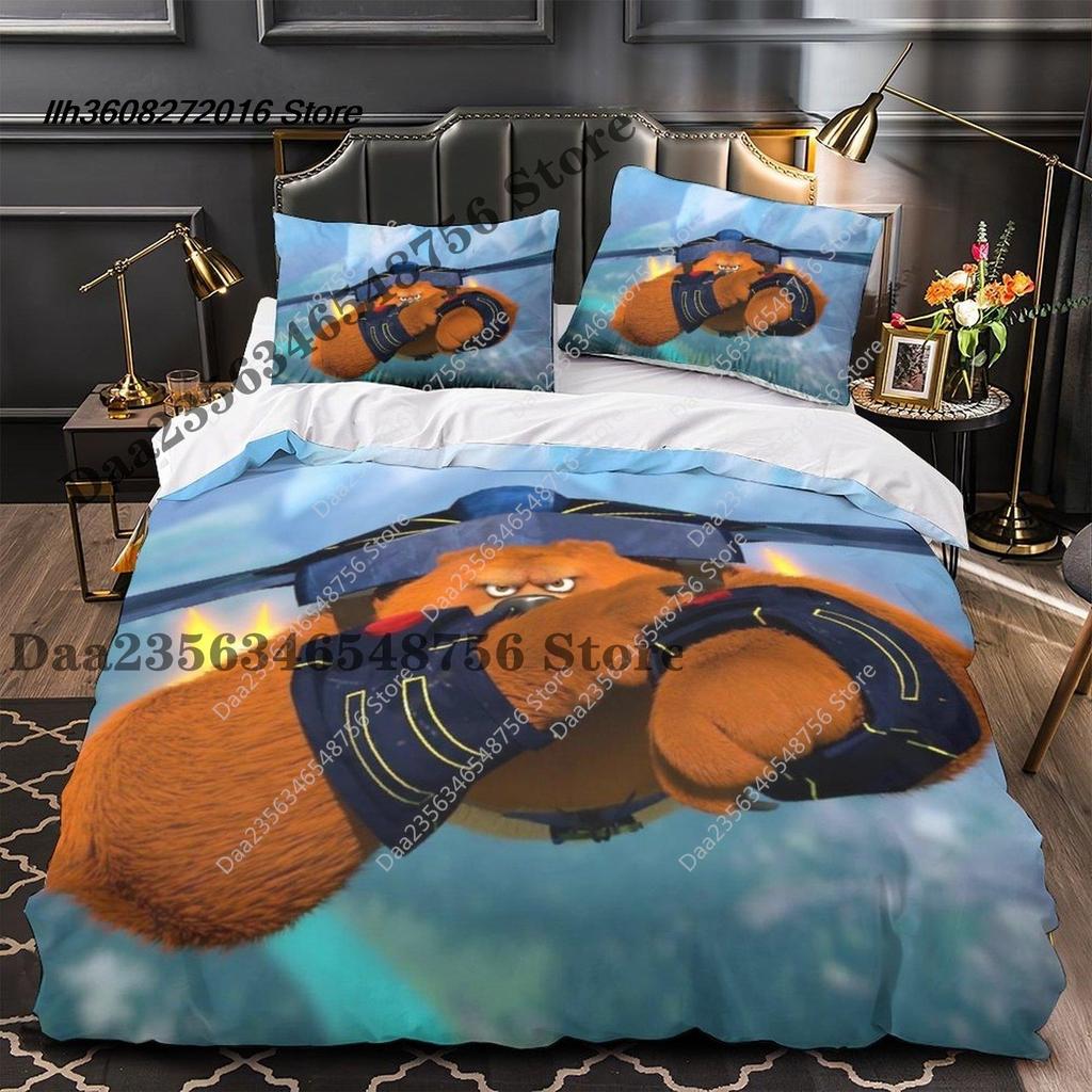 New Grizzy And The Lemmings Bedding Set Single Twin Full Three-Piece Suit Bed Set Aldult Kid Bedroom Duvetcover Sets 3D Ani