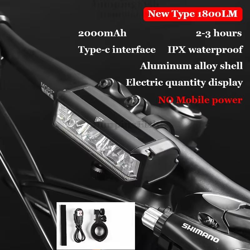 Bicycle Light Front 5200LM LED Light for Bicycle 8000mAh Mountain Cycle Headlight Lamp MTB Bike Light USB Flashlight Super Brigh 7