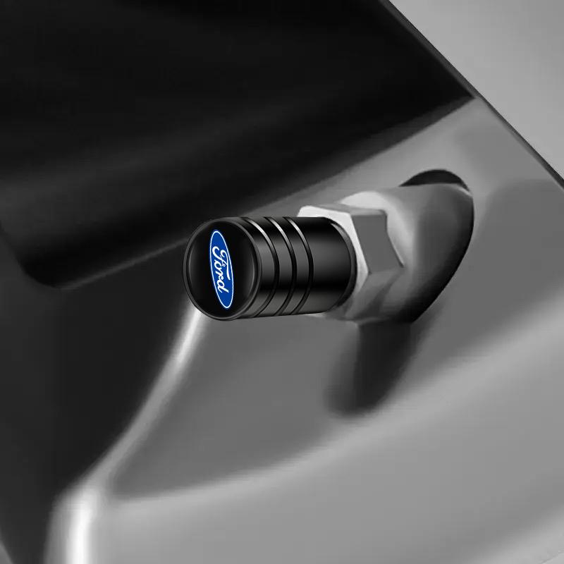 4pcs Metal Car Wheel Tire Valve Cover Caps Tyre Stem Auto Accessorie For Ford Focus MK2 Fiesta Mondeo Explorer Kuga MK3 F150 MK7LZ7