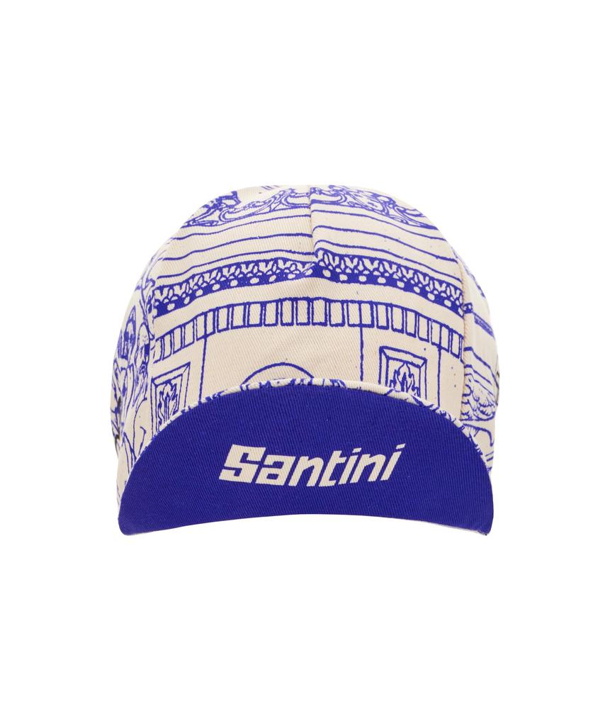 Santini Tour de France 2025 Cap RE460COTARC5TDF White/Blue