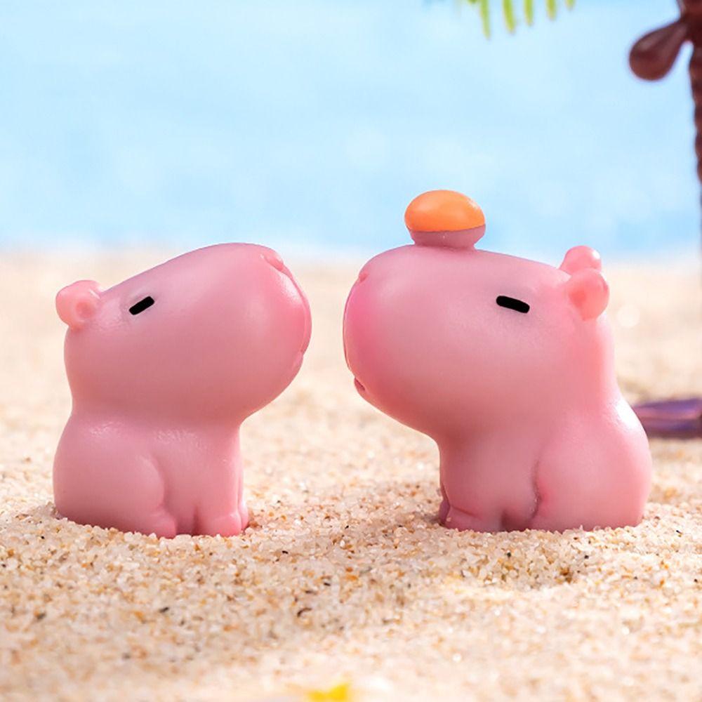 Смола Мультяшная Статуэтка Капибары DIY Аксессуары Миниатюрные Фигурки Капибары Офис Дом Микро Ландшафт Мини Животные Фигурка