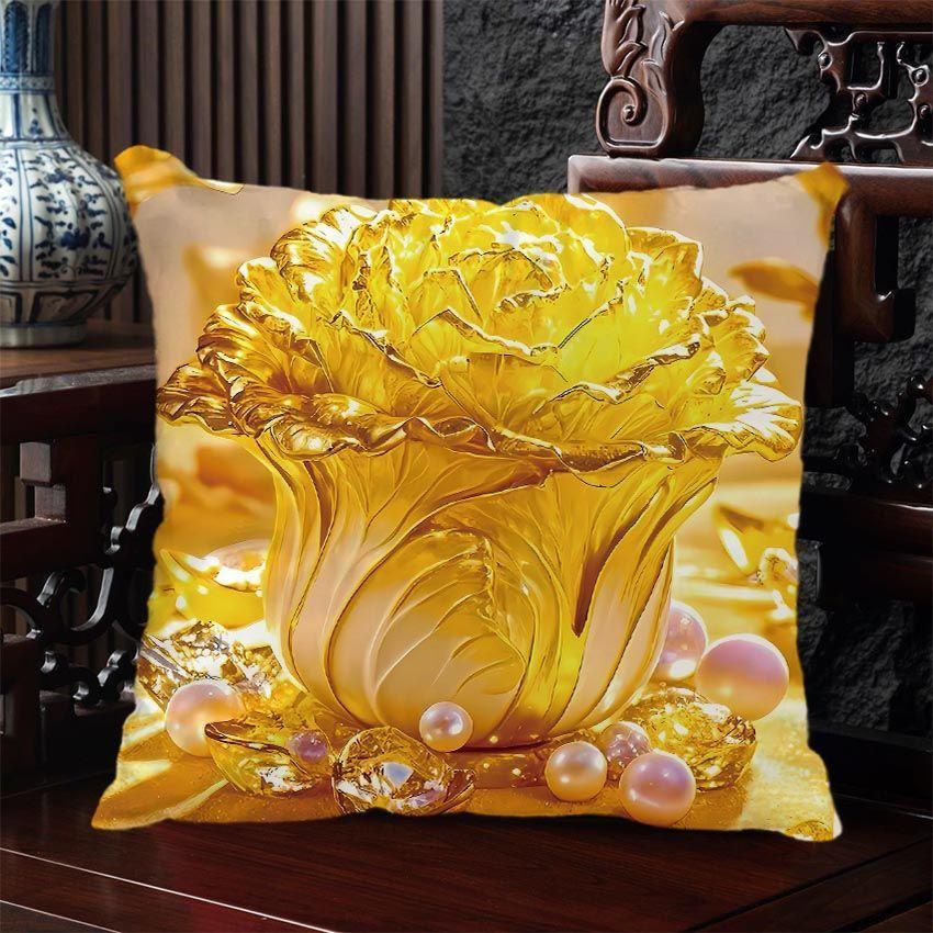 Lucky Cabbage "Bai Cai" Pillow Cover, Zippered & Removable Washable, Home Living Room Sofa Cushion Cover