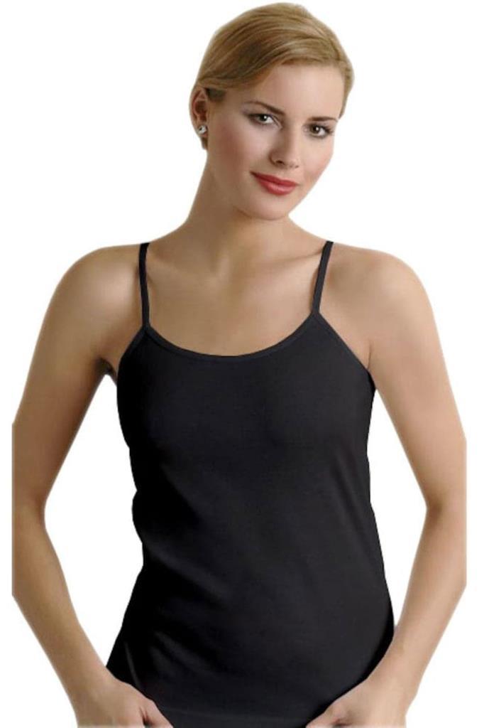 6 Piece Women's Ribbed Rope Strap Undershirt Black/Grey/Skin