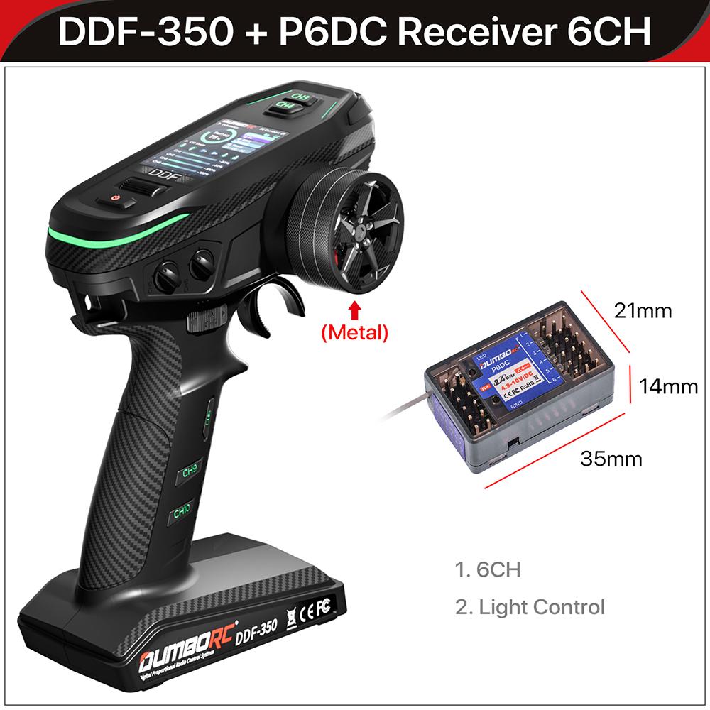 DUMBORC 2.4G 10-канальный цифровой радиопульт управления DDF-350 передатчик с приемником для радиоуправляемой машины, лодки, танка, ЖК-дисплей, система FHSS