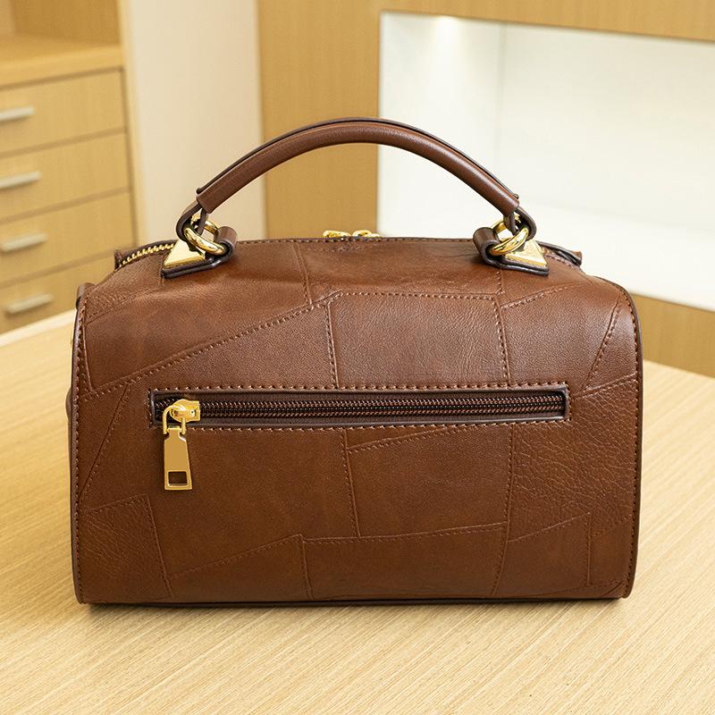 Нишевый дизайн женская сумка сумка-подушка модная бостонская сумка из комбинированной кожи на плечо кроссбоди сумка