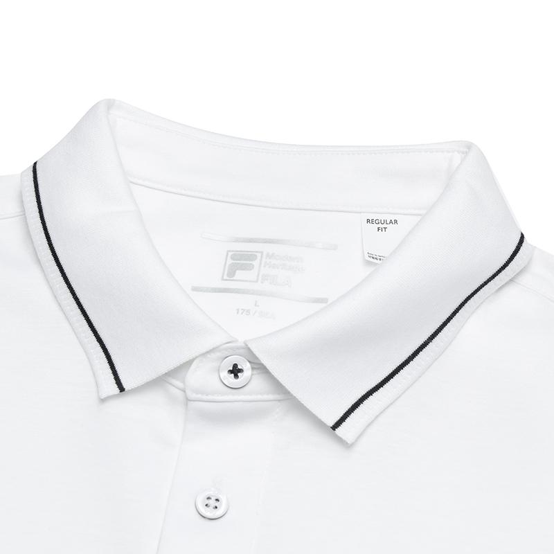 Fila Модная простая футболка-поло с коротким рукавом Мужские топы Белый F51M421101FWT