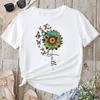 Бабочка Подсолнух Стиль Тренд Женская Одежда Модная Графическая Футболка Летняя Повседневная Короткий Рукав Женские Базовые Футболки Топы