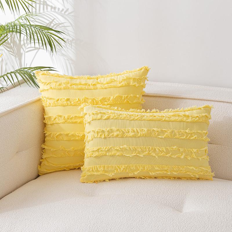 Наволочка из хлопка и льна в богемном стиле, без сердцевины, срезанные цветы, кисточки, чехол для диванной подушки