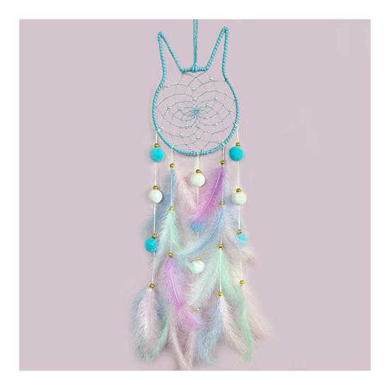 Colorful Feather Dream Catcher with Lamp Strip Living Room Girls Bedroom Wall