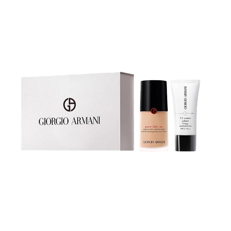 Набор макияжа Armani Power PRO Жидкая тональная основа Xiaobai Jiao База под макияж Подарочная коробка Простой набор из двух предметов: Жидкая тональная основа #1.5 30 мл + база под макияж 30 мл