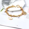 LUXUKISSKIDS Textured Shell Shape Earrings Necklace Bracelets Summer Stylish Stainless Steel Woman Jewelry Set 18K Gold Plated