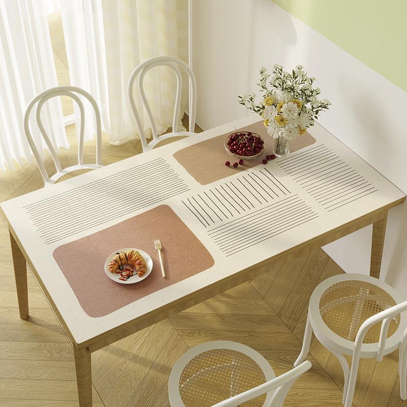 Современная простая водонепроницаемая, маслостойкая и термостойкая скатерть-подложка из ПВХ, кожаная скатерть, коврик для обеденного стола, коврик для журнального столика