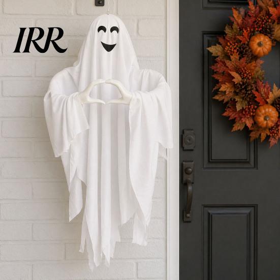 Halloween Festival Decoration Ghost Pendant, Heart Hand Gesture Cloaked Messenger Statue, Luminous Eyes Hanging Light Up, Outdoor Lawn Ornament,