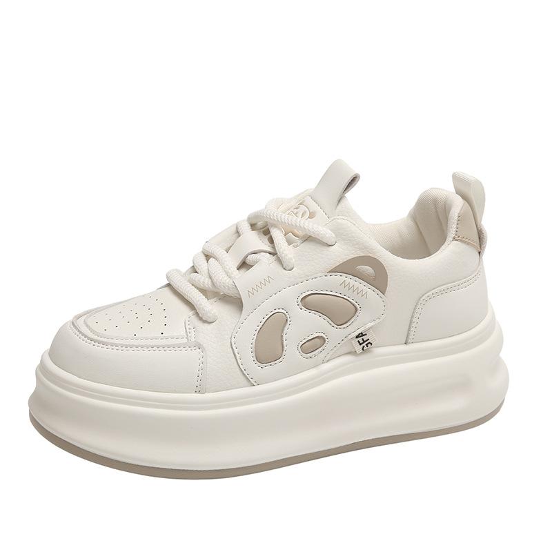 Platform White Shoes Bread New Spring and Autumn Versatile Niche Shoes Platform Leisure Black and White Board Shoes