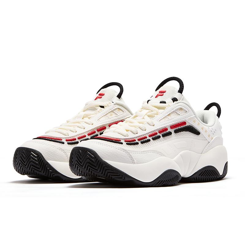 Fila Fusion Обувь с огненным пламенем Модная обертка Низкие ретро-баскетбольные кроссовки Женская кроссовка Белый Черный T12W533203FSA