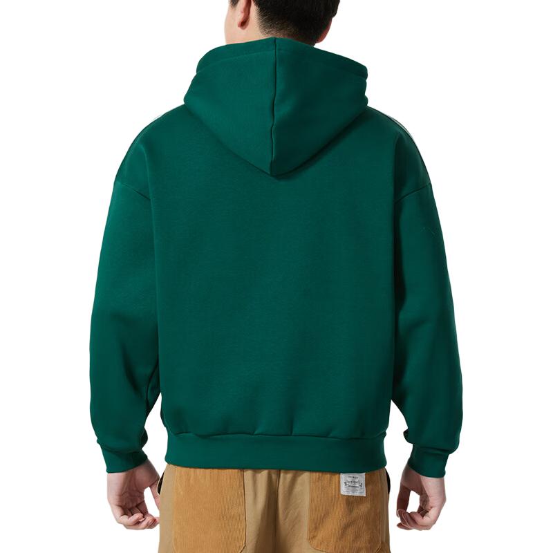 Adidas Оригинальный полосатый дизайн теплый повседневный пуловер с капюшоном мужской свитшот зеленый JP1070