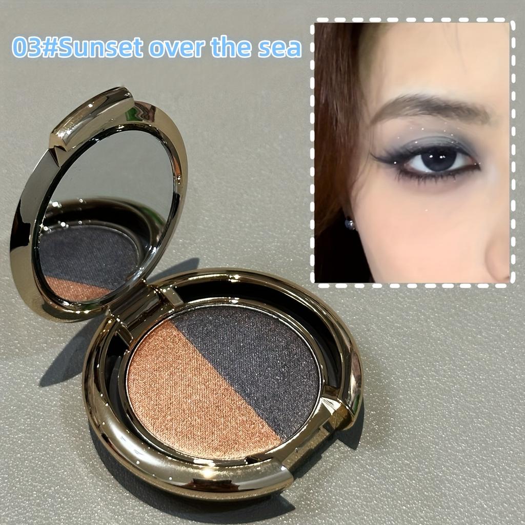 Двухцветные тени для век с шиммером и дымчато-коричневые/сине-черные, многоцветная палетка теней для век - формула для влажного/сухого нанесения, стойкие водостойкие и потостойкие тени для век