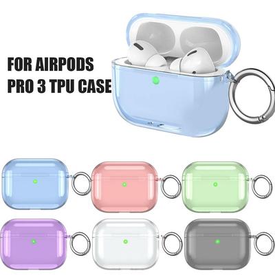 Для AirPods Pro 3 Прозрачный Полностью Защитный Противоударный Чехол Мягкий ТПУ Прозрачный Чехол для Наушников С Брелоком Для Airpods Pro 3