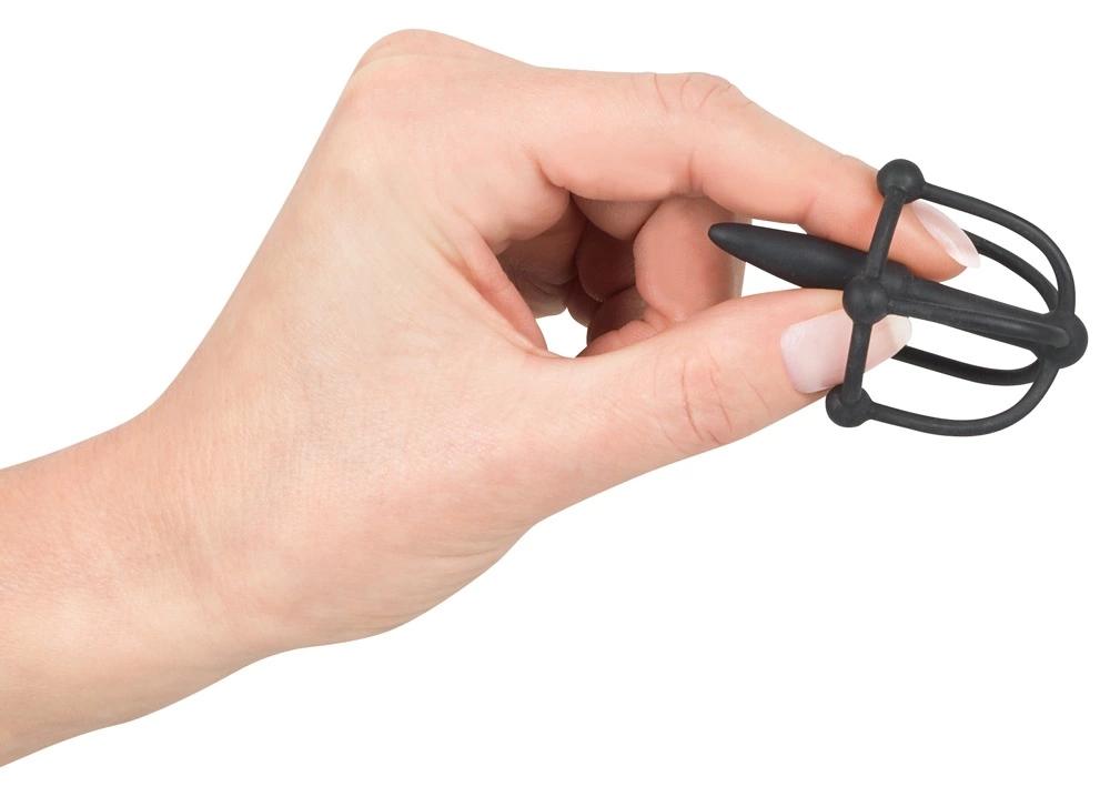 Penisplug - Dilator with cork ball, glans cage and stimulation balls