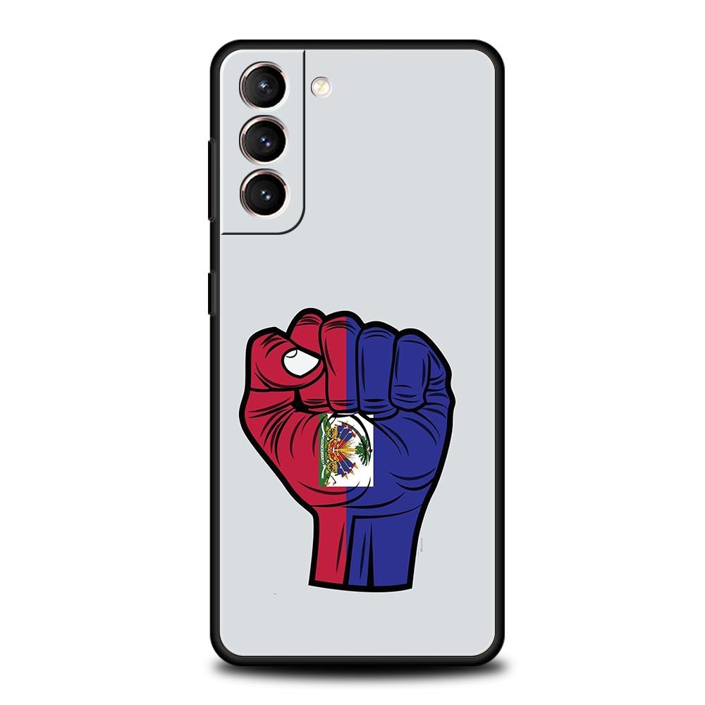 shipping Haiti Flag Soft Phone Case For Samsung Galaxy S25 Edge S24 Plus S23 FE S22 S21 S20 Ultra 5G S10 Black Protect Cover