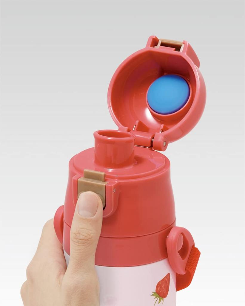 Skater Вода Клубника 350мл 420мл Нержавеющая Маленькая для Детской Бутылки SKDC3, 2-сторонняя, Розовая, (чашка), (Прямое питье), Сталь, Вместимость, Девочки,